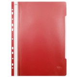 Dosar cu sina, plastic, rosu, multiperforatii pentru arhivare, colturi rotunjite, set 25 buc