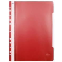 Dosar cu sina, plastic, rosu, multiperforatii pentru arhivare, colturi rotunjite, set 25 buc