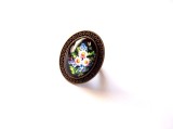inel sticla cu motiv floral 38151