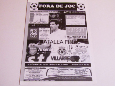 Program meci fotbal VILLARREAL-ARSENAL LONDRA (Champions League 25.04.2006) foto