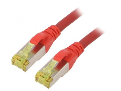 Patch cord S/FTP CAT6a LSZH Roșu 2m foto
