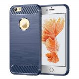 Husa pentru iPhone 6 Plus/ 6s Plus, Techsuit Carbon Silicone, Blue