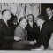 PALMIRO TOGLIATTI SALUTAND UN PARTICIPANT LA CONGRESUL AL VIII - LEA AL P.C.I. , ROMA , FOTOGRAFIE DE PRESA , 1956