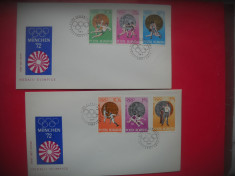 HOPCT PLIC FDC 2858 SET 2 PLICURI MEDALII JOCURILE OLIMPICE MUNCHEN 1972-ROMANIA foto