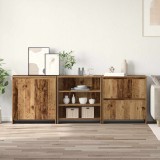 vidaXL Bufet cu sertar 3 pcs Lemn vechi 70 x 41 x 75 cm Lemn compozit 3393156