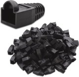 Cumpara ieftin Set 50 bucati manson de protectie pentru mufe internet, RJ 45, negru