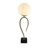 Veioza Pinnacle E27 metal auriu si sticla 20x20x65 cm