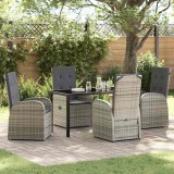 VidaXL Set de mobilier de exterior 5 pcs Gri 140 x 70 x 73 cm ratan PE