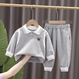 Compleu gri pentru baietei - Teddy (Marime Disponibila: 2 ani)