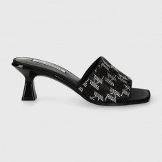 Karl Lagerfeld papuci PANACHE II femei, culoarea negru, cu toc drept, KL30112