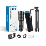 Set extins format din teleobiectiv zoom 40x, Apexel cu trepied profesiojal si clips prindere la Phone 15,14,13,12,11, Samsung Galaxy S23, Note, Huawei