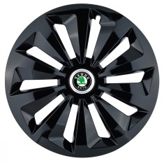 Set 4 capace roti Fox negru R15 pentru gama auto Skoda