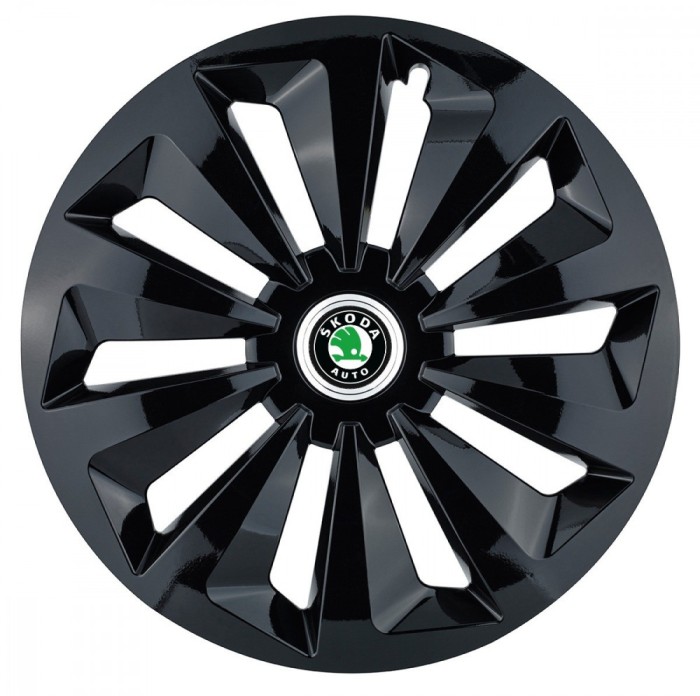 Set 4 capace roti Fox negru R15 pentru gama auto Skoda