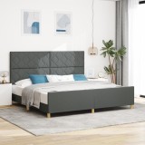 VidaXL Cadru de pat, gri &icirc;nchis, 200x200 cm, textil