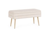 Cumpara ieftin Banca cu spatiu depozitare textil alb otel natur Olga 79.5x37.5x42h