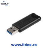 Memorie USB Verbatim PinStripe 32GB, USB 3.0, Negru