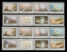 1970 Manama, Picturi marine serie dt + ndt nestampilate MNH, arta, corabii foto