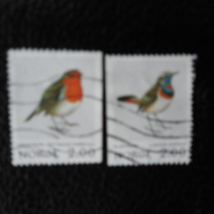 Serie timbre pasari animale fauna Norvegia stampilate