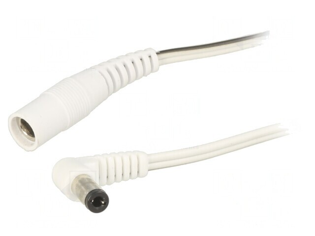 Cablu DC 5,5/2,1 Alb &icirc;n Unghi 2x0,5mm2