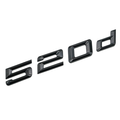 Emblema 520d Negru lucios, spate portbagaj BMW foto