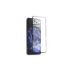 Folie de sticla securizata, compatibila cu Samsung S21 Plus, Negru-Transparenta
