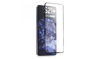 Folie de sticla securizata, compatibila cu Samsung S21 Plus, Negru-Transparenta foto
