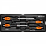 Set surubelnite de impact, late si cruce, sertar TIP A (385x150 mm) pentru dulap mobil, PH2-3, 6-8 mm, 125-150 mm, 4 buc, RICHMANN