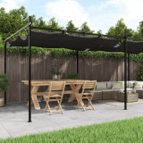 VidaXL Pergola cu acoperiș retractabil, antracit, 589x292x230 cm