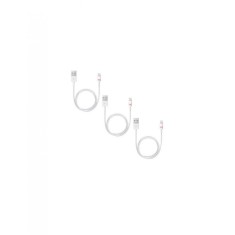Set 3 cabluri albe de date si incarcare USB / Lightning, 2A, viteza 10 Gbps, 1 M
