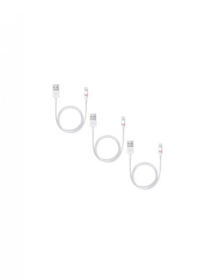 Set 3 cabluri albe de date si incarcare USB / Lightning, 2A, viteza 10 Gbps, 1 M foto