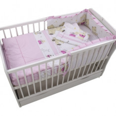 Lenjerie MyKids Teddy Play Pink M1 4 Piese 140x70