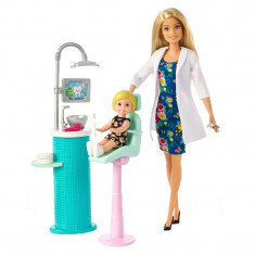 Set papusa doctor dentist Barbie, accesorii incluse, 3 ani+ foto