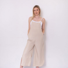 Salopeta bej cu pantalon lung Pull&Bear