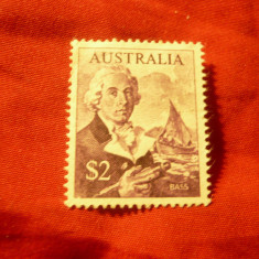 Timbru Australia 1966 - Personalitati - George Bass , val 2$ violet ,fara guma