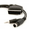 Cablu Scart/SVHS + 3.5 mm, 15 m, Negru