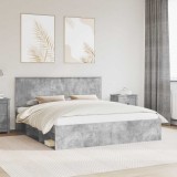 Cumpara ieftin Cadru de pat Gri Beton 180 x 200 cm Lemn de pin masiv