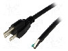 Cablu alimentare AC, 3.5m, 3 fire, culoare negru, cabluri, NEMA 5-15 (B) mufa, LIAN DUNG -