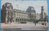 Carte Postala, Paris, Le Louvre et le Monument de Gambetta, 1912