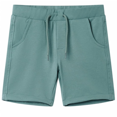 Pantaloni scurti pentru copii cu snur, albastru petrol &amp;icirc;nvechit, 128 GartenMobel Dekor foto