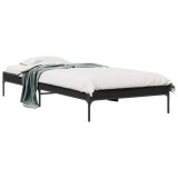 VidaXL Cadru de pat, negru, 75x190 cm, lemn prelucrat și metal