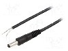 Cablu alimentare DC, cabluri, DC 4,8/1,7 mufa, negru, 1,5m, WEST POL - P48-TT-C050-150BK