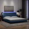 VidaXL Cadru de pat cu LED fără saltea Hvar Albastru 180x200 cm Material 3213724