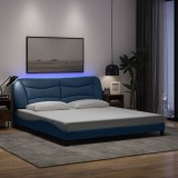 VidaXL Cadru de pat cu LED fără saltea Albastru 180x200 cm Material