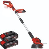 Einhell GE-CT 18/28 Li PXC + Twinpack CB - Trimmer gazon 280 mm cap cu fir + Set 2 acumulatori Li-Ion 18 V 2.5 Ah