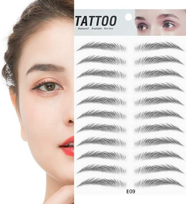 Stickere 4d tatuaj pentru sprancene efect de microblading, negru foto