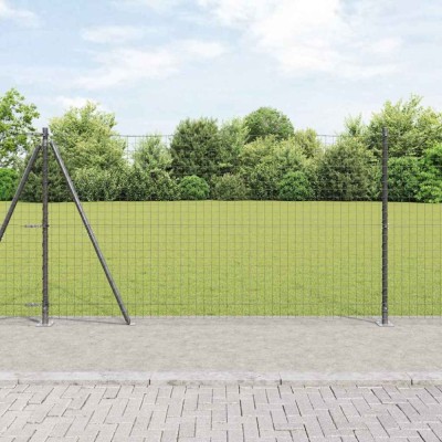 Set de St&amp;acirc;lpi de &amp;Icirc;mprejmuire Manual 7 pcs Gri &amp;Oslash;32mm 160 cm foto
