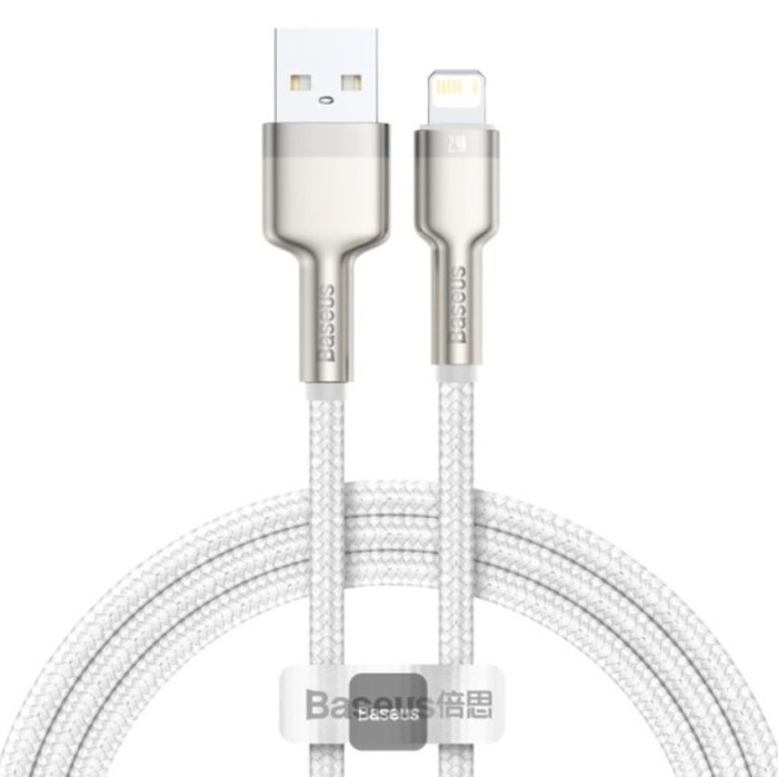 Cablu USB to Lightning 18W 2.4A 480Mbps 1M Alb Baseus CALJK-A02 Cafule Series Metal