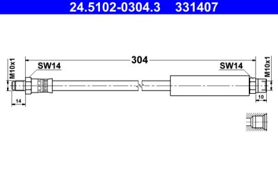 ATE 24.5102-0304.3 Furtun frana foto