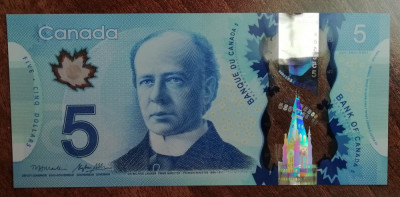 M1 - Bancnota foarte veche - Canada - 5 dolari - 2013 foto