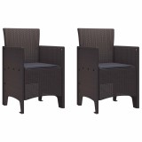 vidaXL Scaun pentru Grădină 2 pcs Maro Dimensiune: 53 x 49 x 85 cm 847456